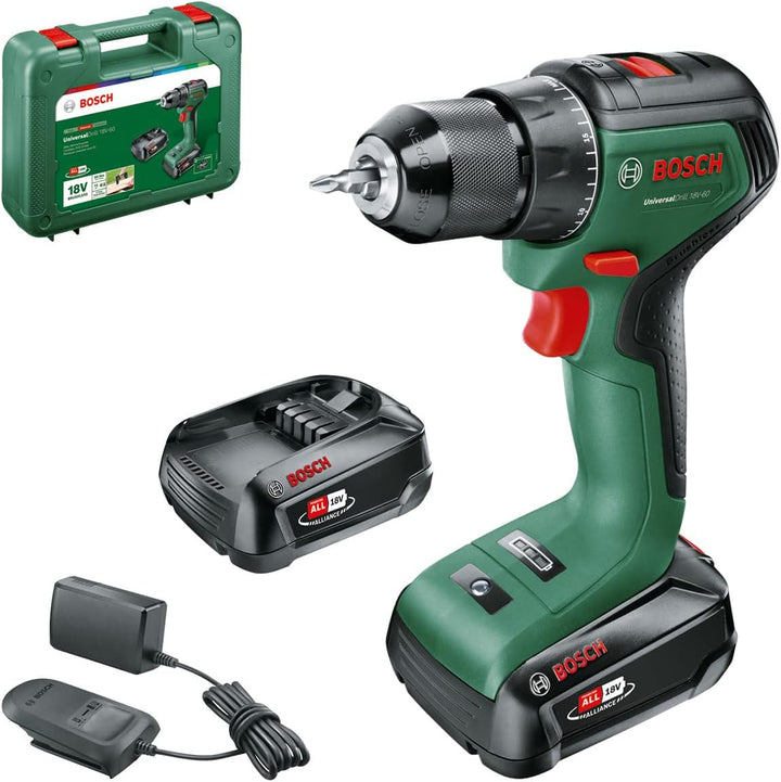 Bosch Home and Garden Home and Garden Akkuschrauber UniversalDrill 18V-60 (2 Akku, 18 Volt System, i