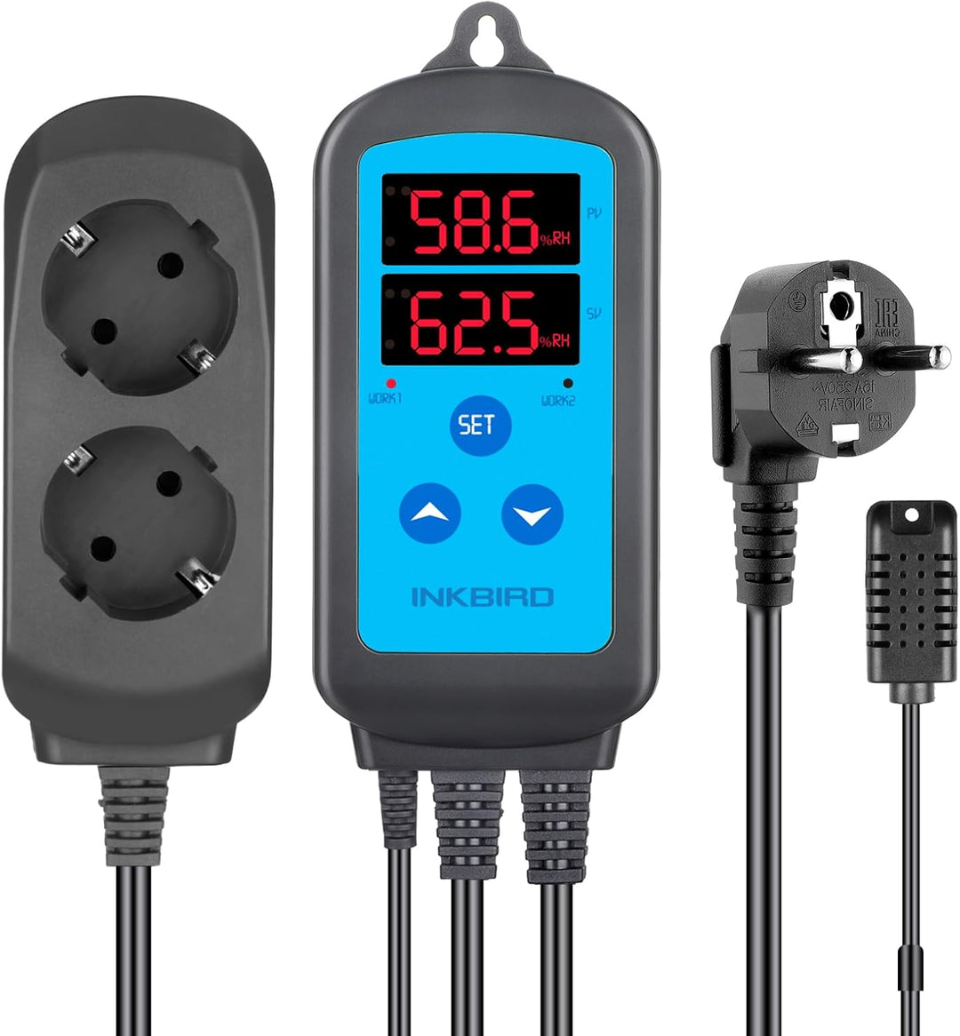 Inkbird IHC-200 Feuchtigkeitsregler 220V Play und Plug Hygrostat,Luftbefeuchter Luftentfeuchter für