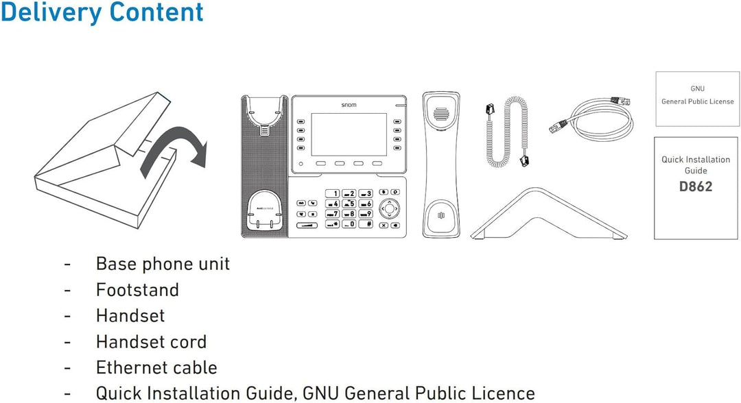 Snom D865 IP Telefon, SIP Tischtelefon, 5" IPS-Farbdisplay 1280 x 720 Pixel, 12 SIP-Identitäten, 10