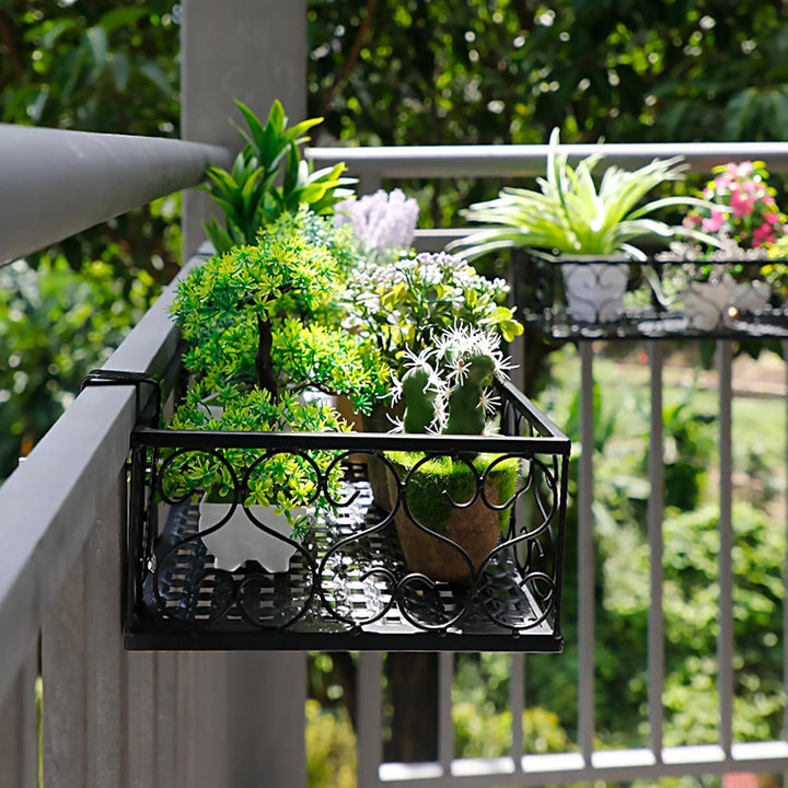 HEMOTON Blumen Regale Blumen Regale Blumenregal Balkon Blumentopf Halter Geländer Regal Schwimm Rega