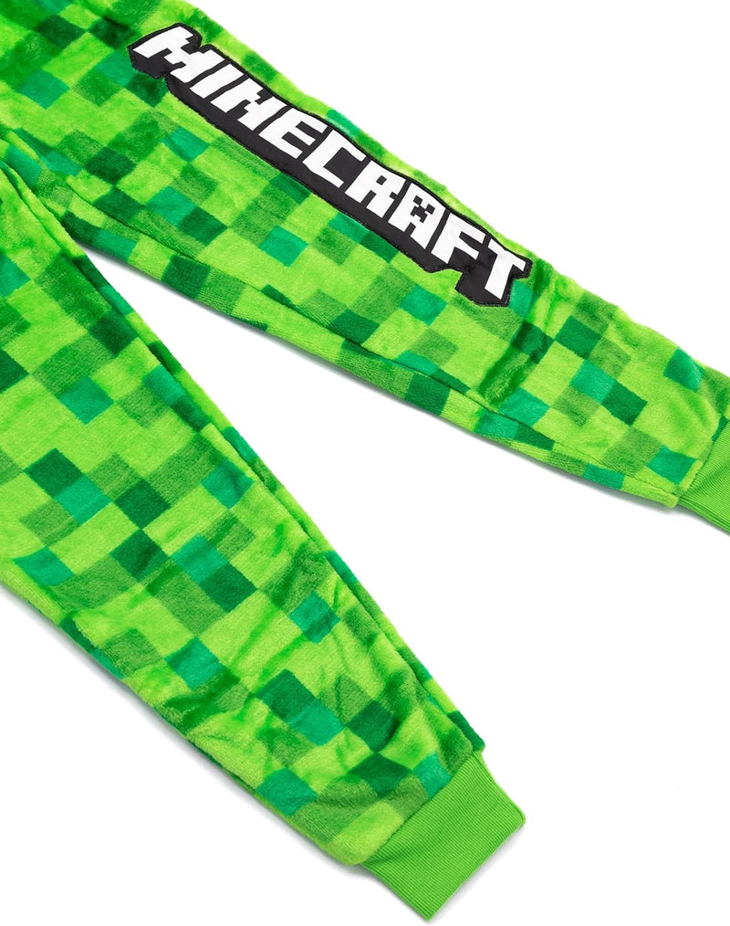 Minecraft Onesie Pixelated Creeper Sleepsuit Gamer Geschenk für Jungen 11-12 Jahre Grün, 11-12 Jahre