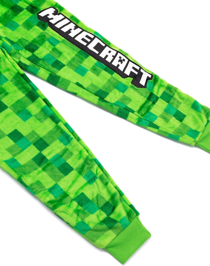 Minecraft Onesie Pixelated Creeper Sleepsuit Gamer Geschenk für Jungen 12-13 Jahre Grün, 12-13 Jahre
