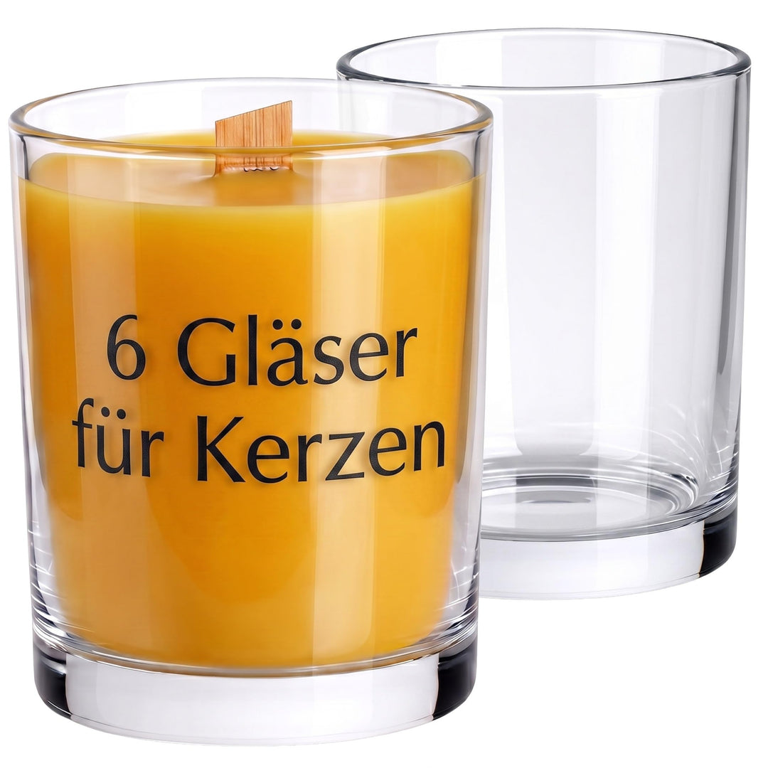 Glasmark KROSNO 1992 Kerzengläser Set 6 Stück Kerzen Gläser zum Kerzenmachen Transparent Leer DIY 30