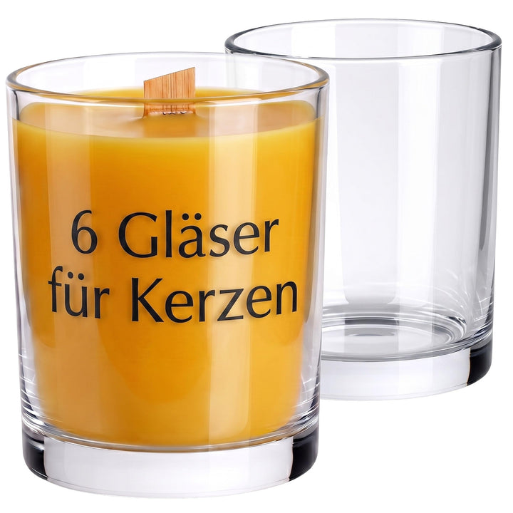 Glasmark KROSNO 1992 Kerzengläser Set 6 Stück Kerzen Gläser zum Kerzenmachen Transparent Leer DIY 30