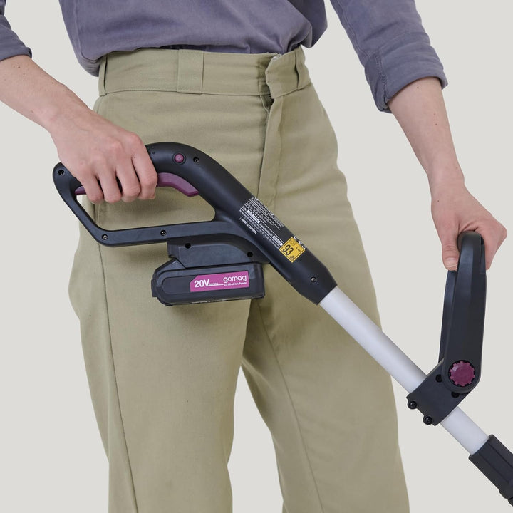 Gomag Akku-Rasentrimmer GO-RT300 | Schnittbreite 300 mm | 90° drehbarer Motorkopf | teleskopierbare
