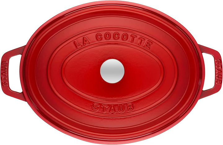 STAUB Gusseisen Bräter/Cocotte, Oval 33 cm, 6,7 L, Aromaregen Funktion, Für alle Herdarten geeignet,