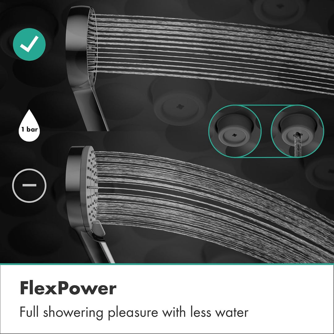 hansgrohe Rainfinity - wassersparender Duschkopf max. 6 l/min (EcoSmart+), Handbrause mit 3 Strahlar