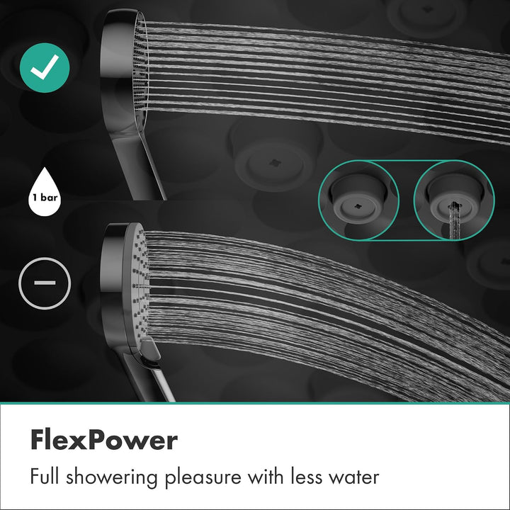 hansgrohe Rainfinity - wassersparender Duschkopf max. 6 l/min (EcoSmart+), Handbrause mit 3 Strahlar
