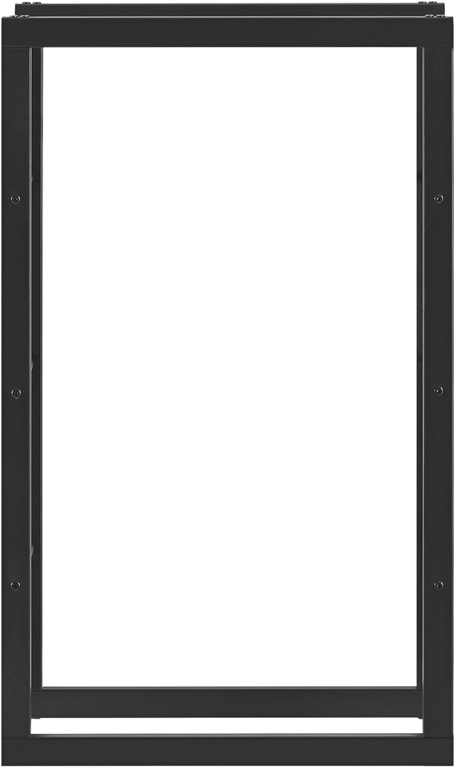 [en.casa] Kaminholzregal 60x100x25cm Brennholzregal Feuerholzregal Holzhalter Schwarz 60 x 100 x 25