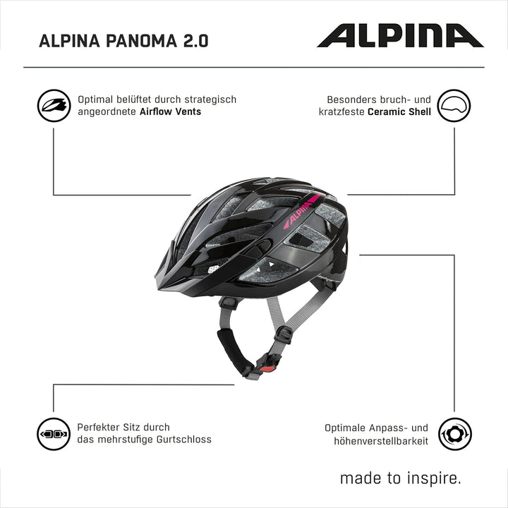 ALPINA PANOMA 2.0 L.E. - Reflektierender & Optimal Belüfteter Fahrradhelm Mit Fliegennetz & Nachrüst