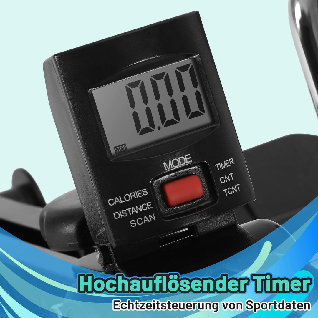 Mini Heimtrainer Beintrainer mit LCD-Monitor, Faltbar, Arm- und Beintrainer Fitnessgerät für Zuhause