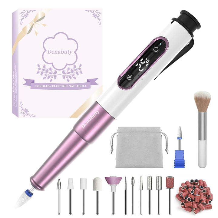 Nagelfräser, Denabuty Elektrische Nagelfeile Kabellos 12 in 1 Fräser für Gelnägel 25000 u/Min, USB W