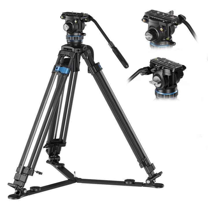 SIRUI SQ75+S5X Carbon-Video-Stativ, 5 kg Tragfähigkeit, stufenlose Neige- &amp; 360°-Schwenkdämpfung, ei