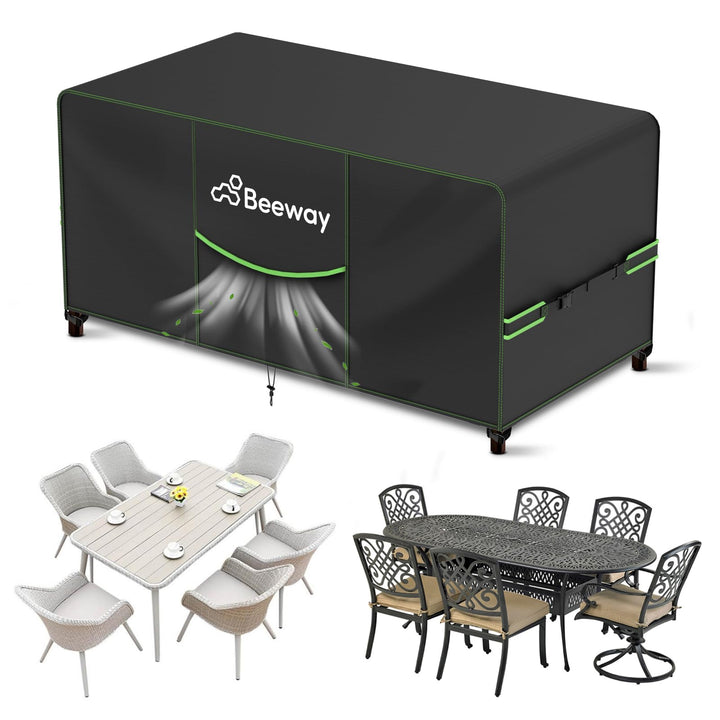 BEEWAY Gartenmöbel Abdeckung Wasserdicht V2.0 200x100x73cm, Schutzhülle Abdeckplane für Gartentische