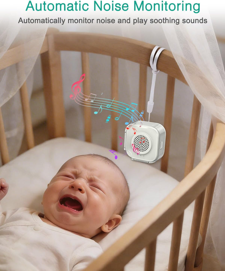 White Noise Machine Baby, ORIA Weisses Rauschen Soundmaschine mit Nachtlicht, Mini Bluetooth Lautspr