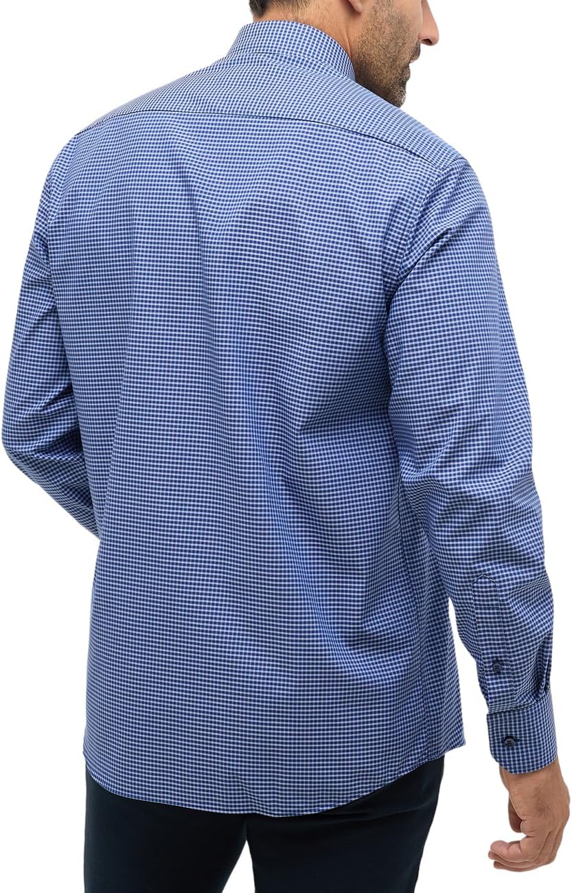 ETERNA Comfort Fit Hemd Langarm New Kent Kragen Muster rot 42 Hellblau, 42 Hellblau