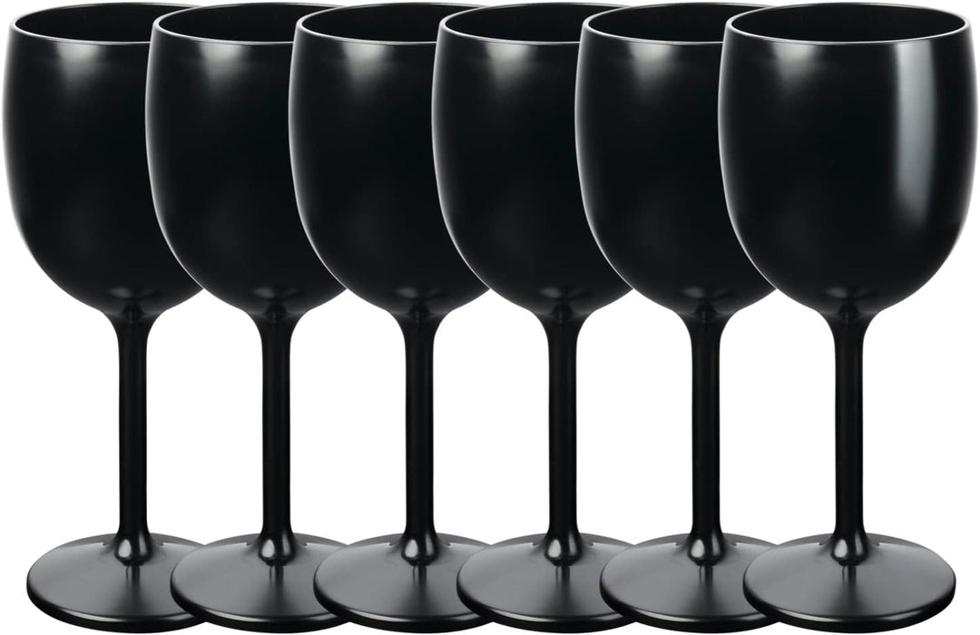Schramm® Mehrweg Weingläser in schwarz wählbar 6, 12, 24 oder 48 Stück Champagner Glas Sektflöten Se