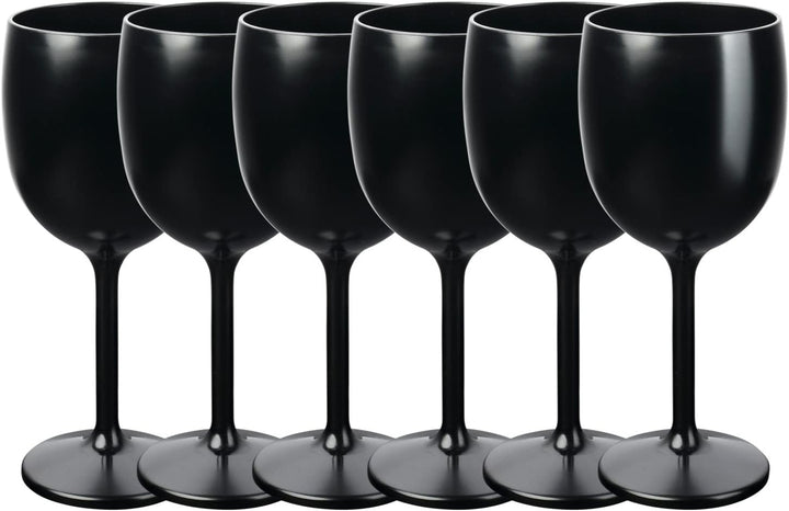 Schramm® Mehrweg Weingläser in schwarz wählbar 6, 12, 24 oder 48 Stück Champagner Glas Sektflöten Se
