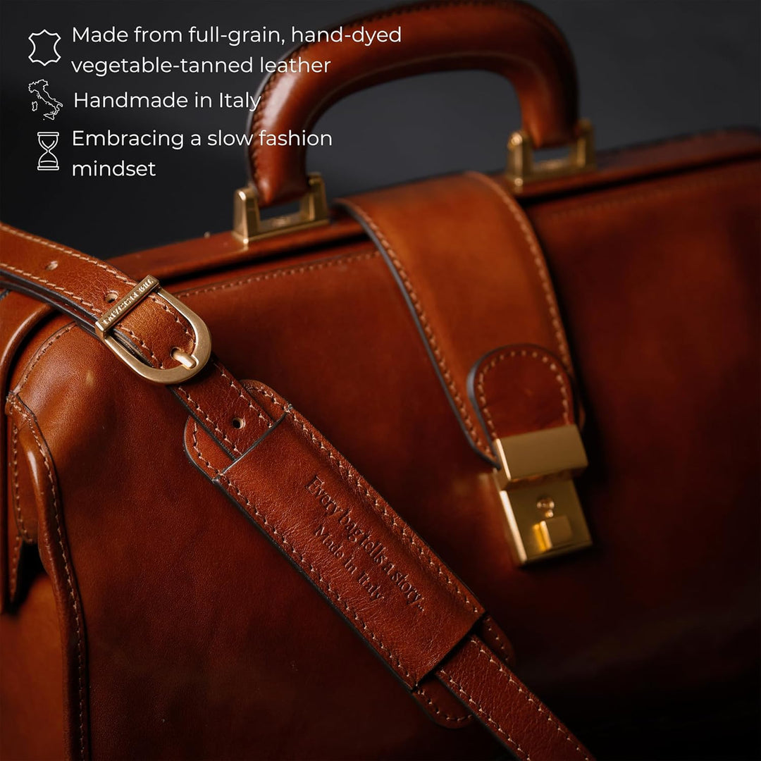 Time Resistance Leder Arzttasche - Arztkoffer - Doktortasche - Aus 100% Echtleder - Aktentasche für