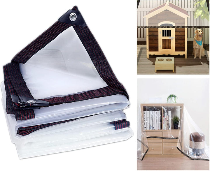 Transparent Plane mit ösen 2x5m,abdeckplane wasserdicht,Regenschutz Windschutz Mehrzweck Plane Für B