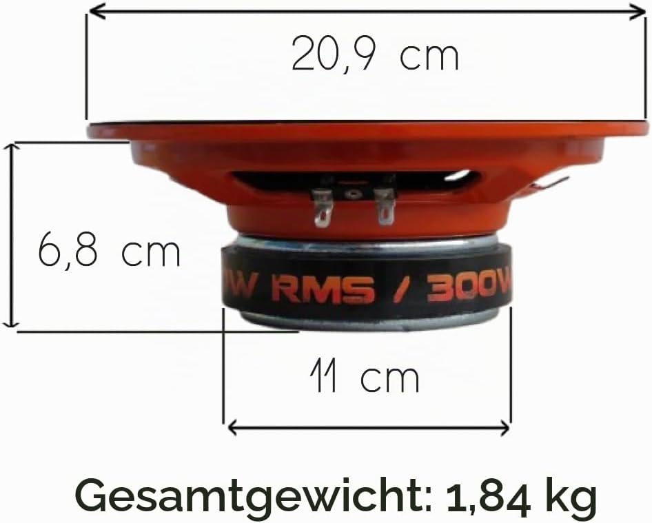 SP Audio 2 MIDRANGE SP8CM-SLIM Lautsprecher 20,00 cm 200 mm 8" Durchmesser 150 watt rms 300 watt max
