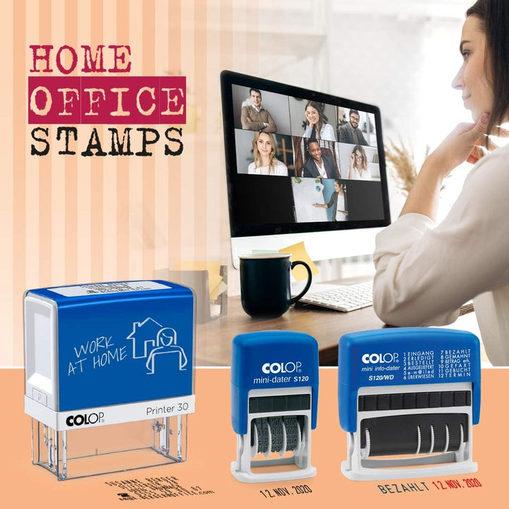 Colop Home Office SET, bestehend aus Printer 30 Set mit Typeneinreihung, Datumstempel S 120 und Wort