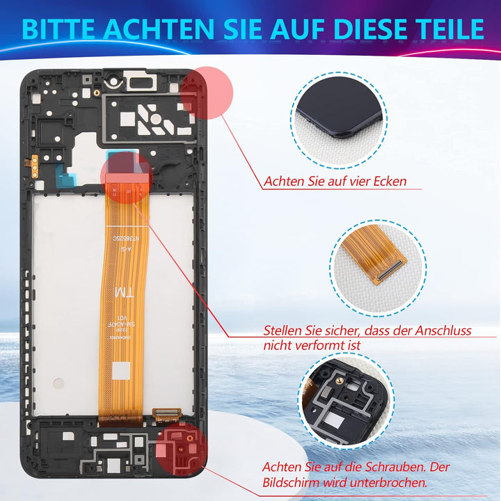 RongZy Display für Samsung Galaxy A04S 2022 SM-A047F LCD Bildschirmersatz Digitizer Touchscreen Mont