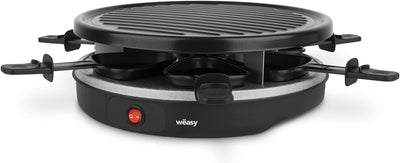 Raclette & Grill für 6 Personen Luga60 Wëasy, abnehmbare Grillplatte, leicht zu reinigen, 6 Pfannen