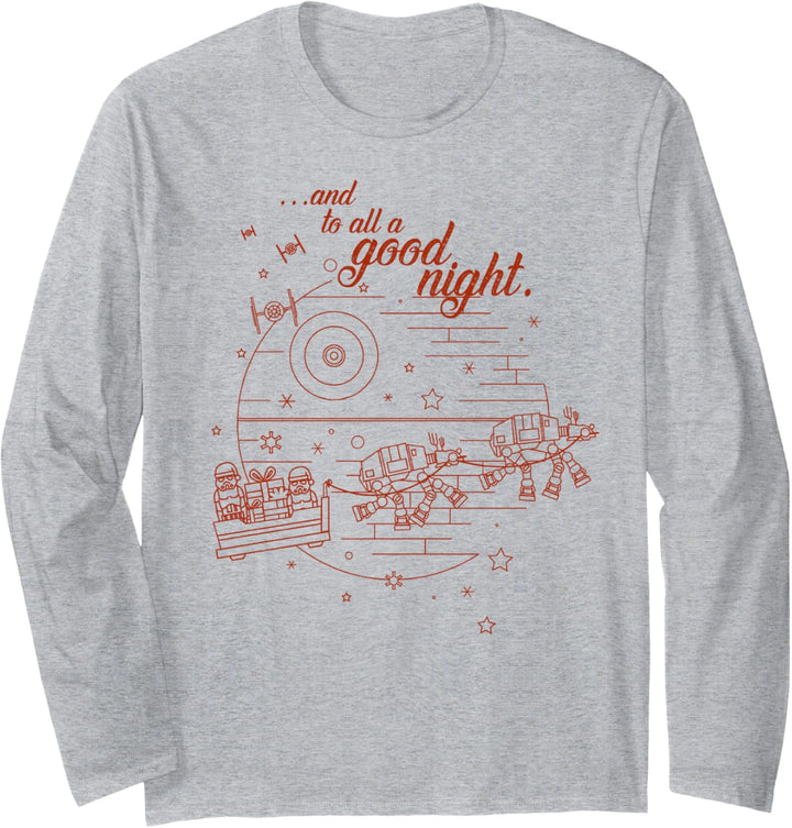 Star Wars Christmas Death Star And To All A Good Night Langarmshirt