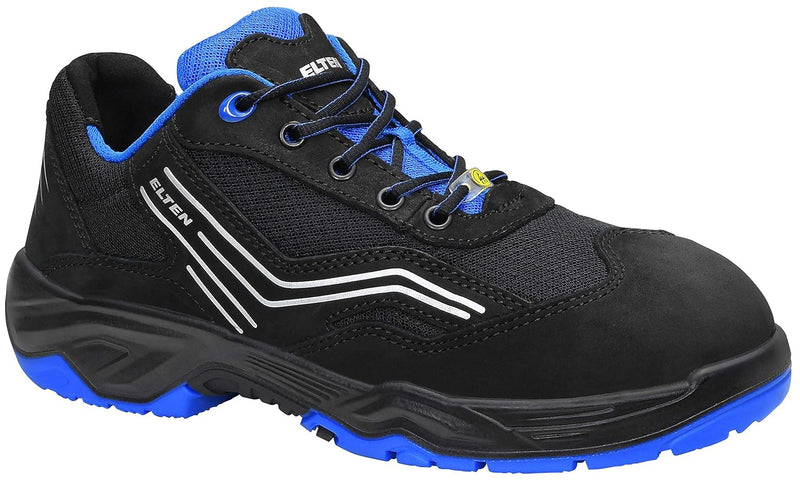 ELTEN Herren Elten Veiligheidsschoenen Esd S1, heren, sportief, licht, zwart/blauw, stalen neus Sich