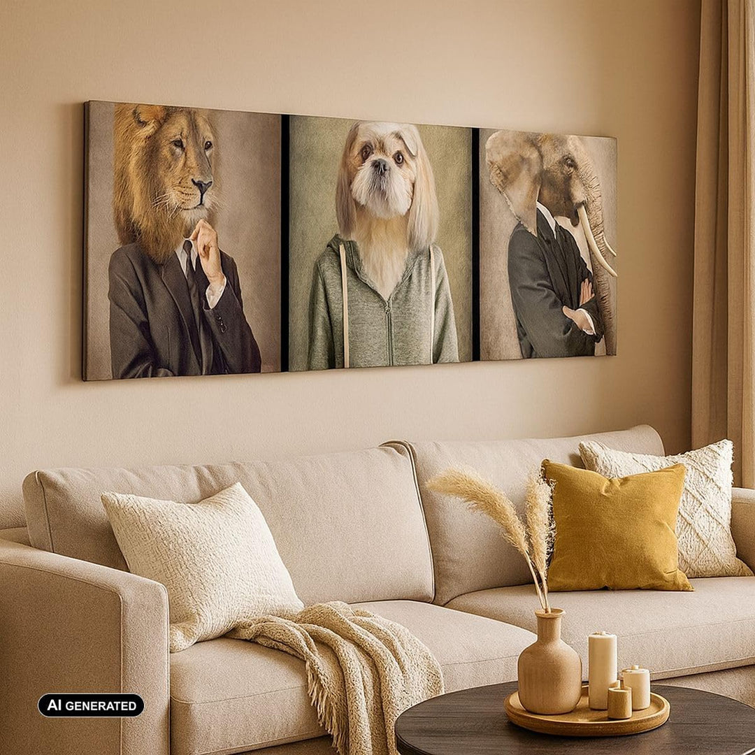 Panorama Bilder auf Leinwand 100x40cm Leinwandbild Tier Abstraktion Gross Wanddeko Bild Schlafzimmer