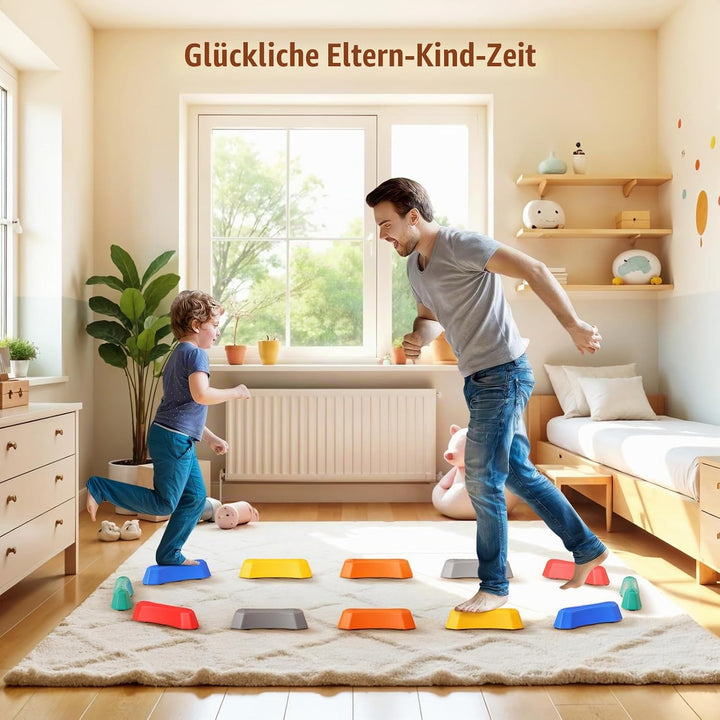 Balanciersteine für Kinder 12 Stück Fördert Gleichgewicht Koordination für Indoor &amp; Outdoor Stapelst