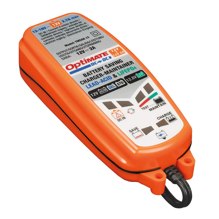 TecMate OptiMATE DC to DC Ladegerät TM500, 12V-Ladegerät für 12V-Batterien/Gleichstromversorgung Sin