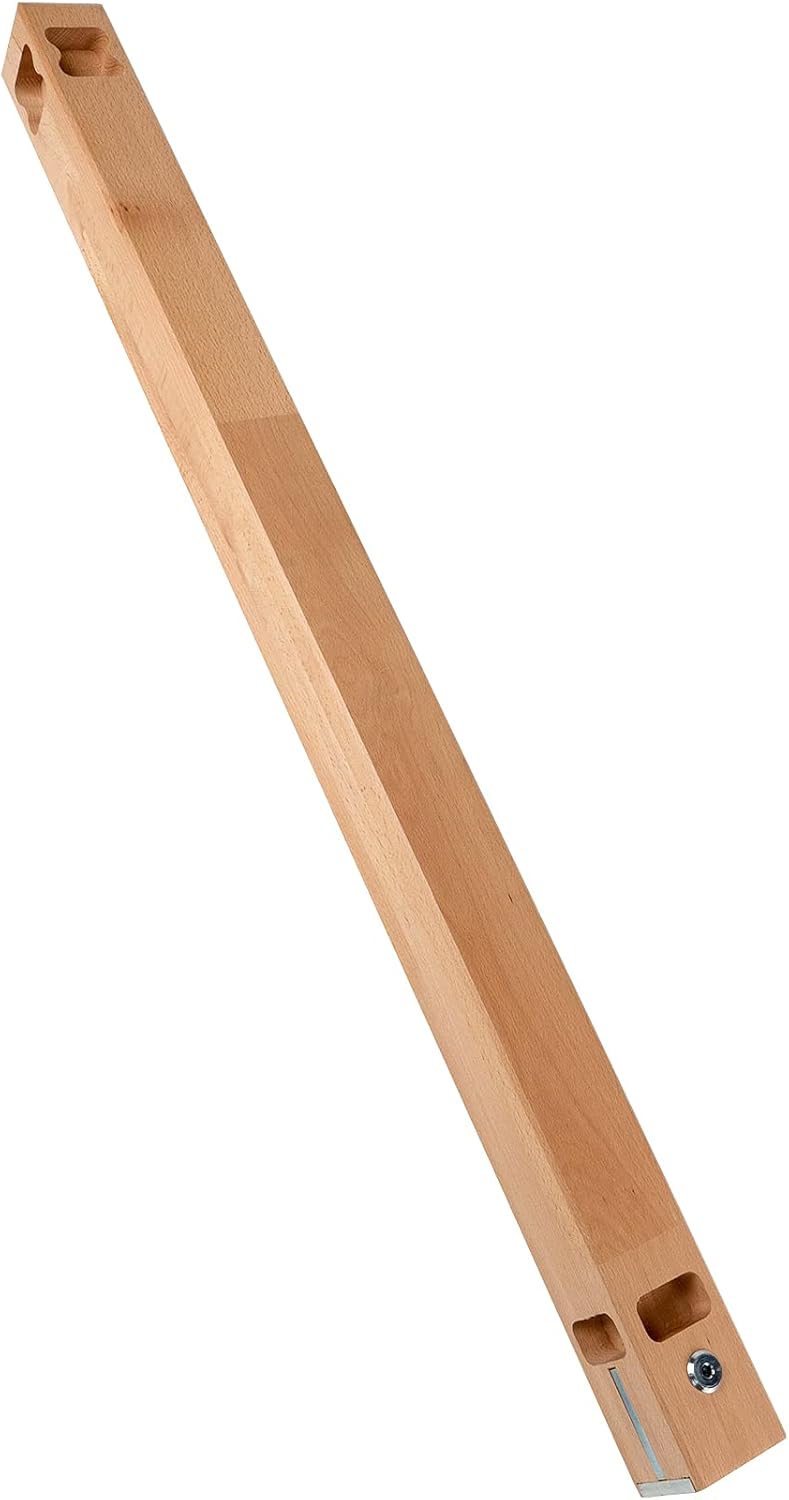 Eckpfosten für Brüstungsgeländer aus Holz | Unbehandelte Buche |Inklusive Bodenbefestigung |Aufgeset