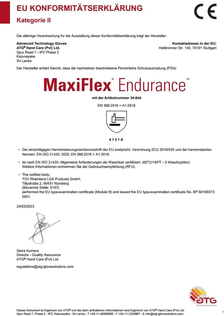 DBI Trading MaxiFlex Endurance, Arbeitshandschuhe, 10-er Pack, Grösse: XL, 2442XL10