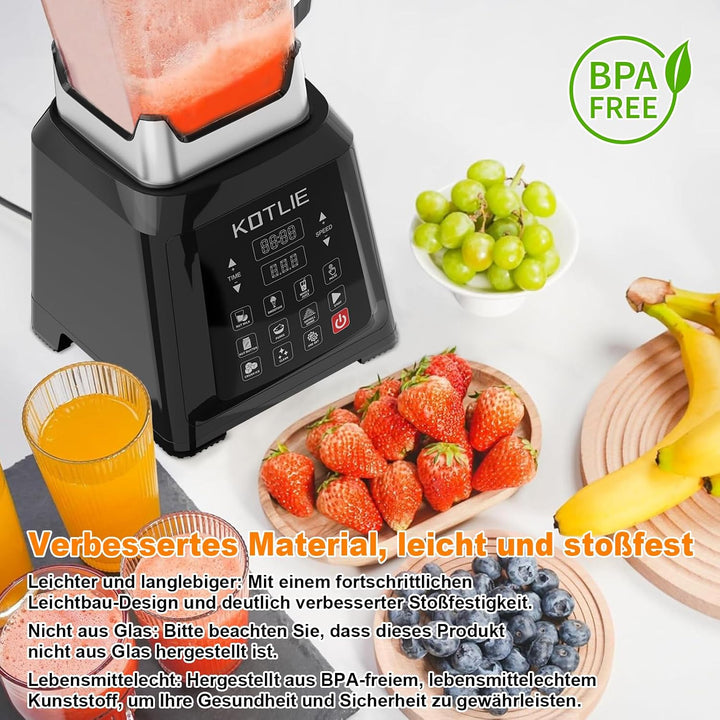 KOTLIE NY-8088EJA Tisch-Haushaltsmixer, 2L-Grossraumbehälter, 7 Lebensmittel-Funktionen, mit Selbstr
