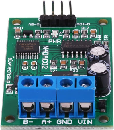 2-Kanal N4DAC02 DC 12V RS485-zu-DAC Digital-Analog-Umwandlungsmodul, RS485-zu-0-5-V /0-10-V Spannung