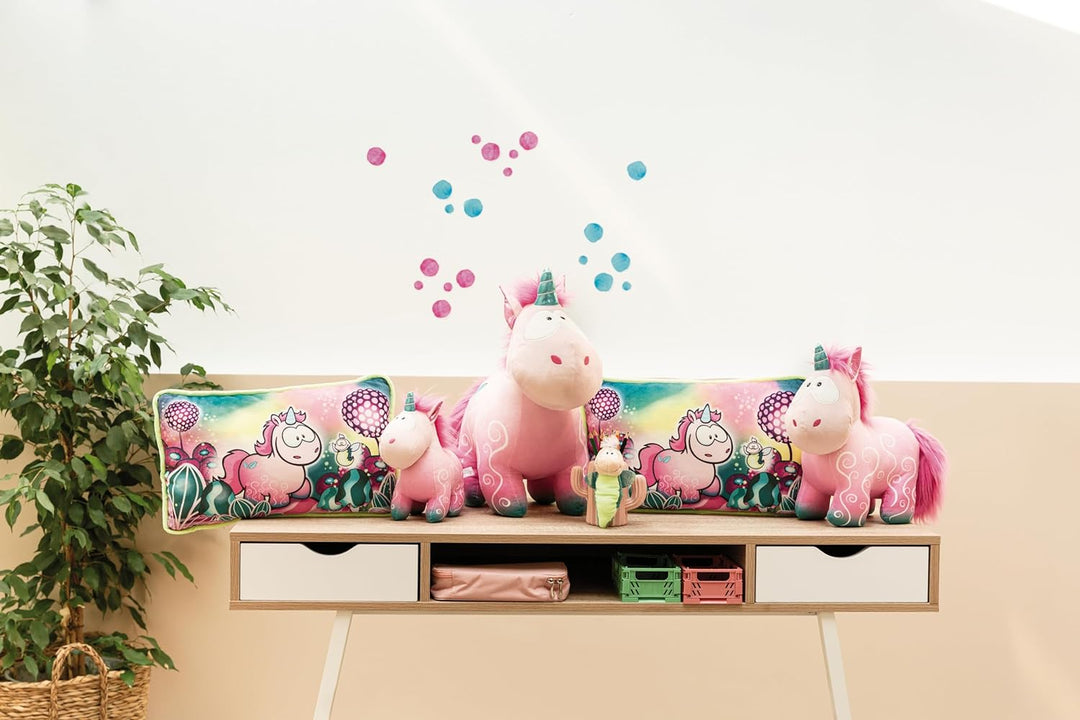 NICI 49107 Kuscheltier Einhorn Midnight Floral 32cm pink stehend-Nachhaltiges Stofftier aus weichem