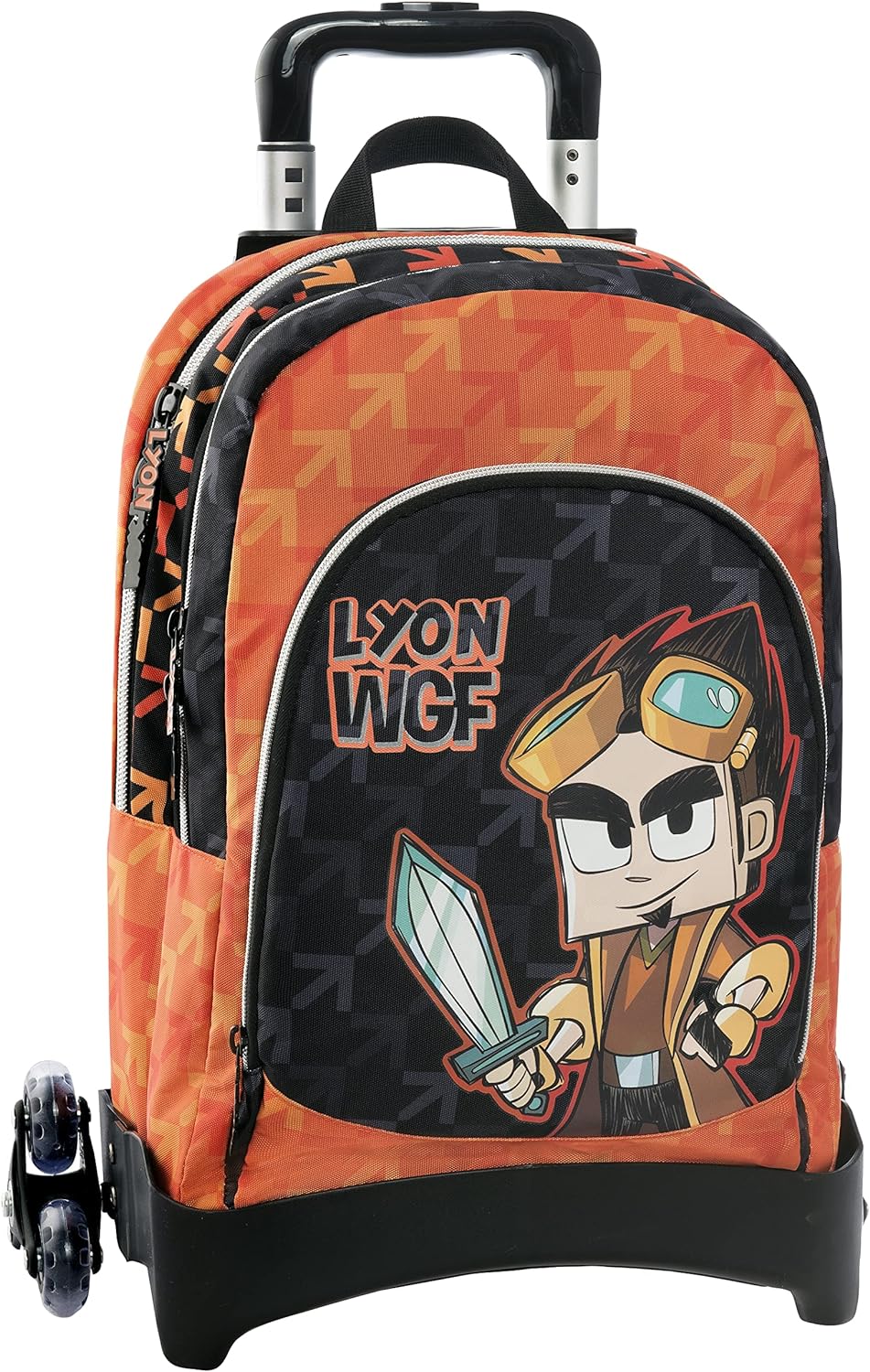 LYON GAMER Neuer Abnehmbarer Trolley organisierter Rucksack, schwarz orange, schwarz orange, lässig,