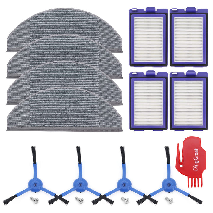 Ersatz Zubehör für Eufy RoboVac X8 Hybrid Saugroboter - 4 Seitenbürsten, 4 HEPA Filters, 4 Mikrofase