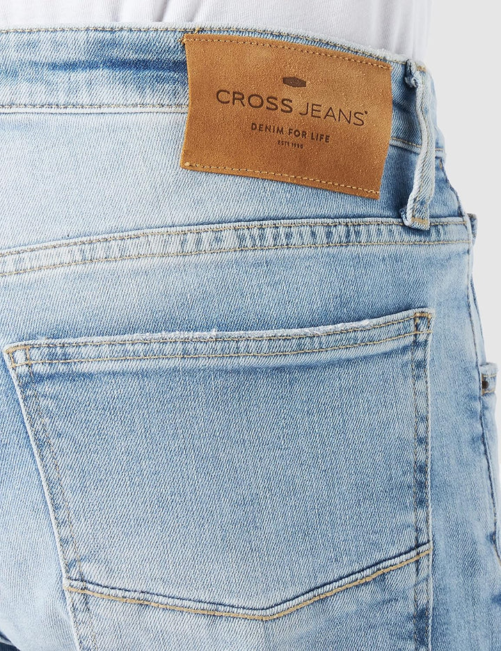 Cross Jeans Herren Damien Slim Jeans, Blau (Light Blue Used 015), W38/L34 (Herstellergrösse: 38/34)