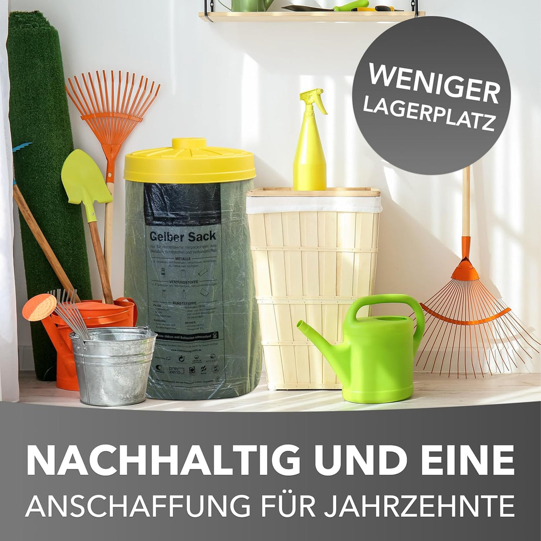Sacktonne schwarz mit gelbem Deckel- für Gelber Sack Ständer Müllsackständer, Müllständer, Wertstoff