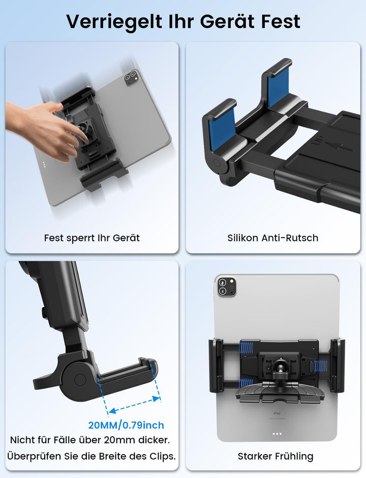 OHLPRO Tablet Halterung Auto CD Schlitz, 360° Drehbar iPad Autohalterung Tablethalterungen vorne CD