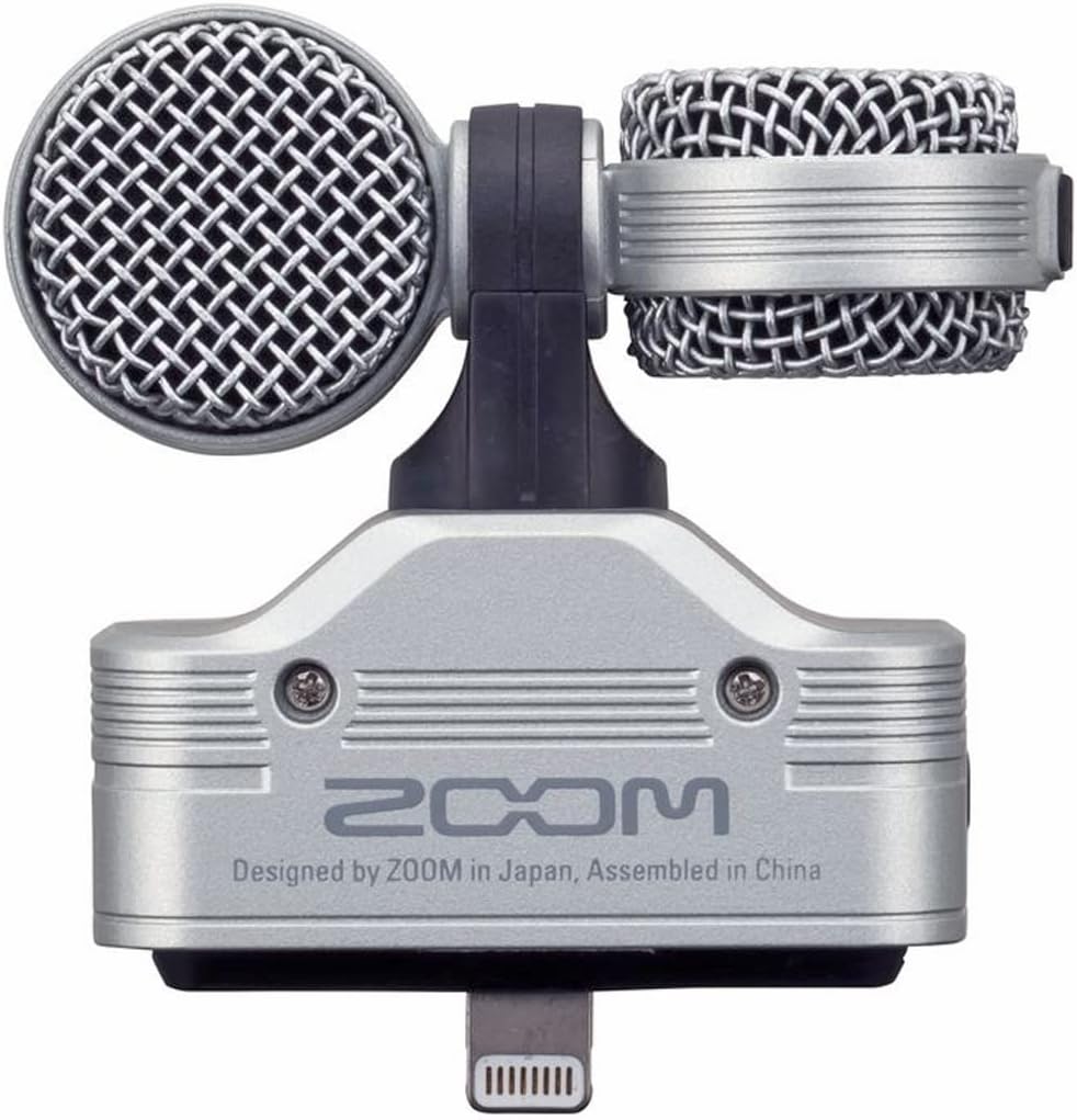 Zoom iQ7 Mitten-Seiten-Stereo Mikrofon für iOS-Geräte + keepdrum WSBK Fell-Windschutz