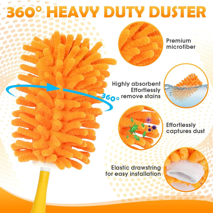 10 Stück Staubwedel Waschbar für Swiffer Staubmagnet Nachfüllpack, 360° Wiederverwendbar Staubwedel