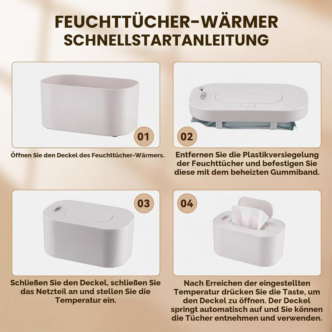 Einstellbar 40 ℃ - 60 ℃ Wischtuchwärmer,Wischtuchwärmer Für Babys, 3 Temperaturmodi Baby-Feuchttuchs