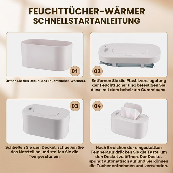 Einstellbar 40 ℃ - 60 ℃ Wischtuchwärmer,Wischtuchwärmer Für Babys, 3 Temperaturmodi Baby-Feuchttuchs