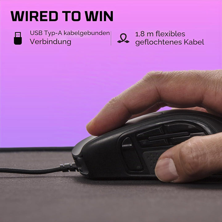 HyperX Pulsefire Raid – Ergonomische – 11 programmierbare Tasten RGB Gaming Maus Wired Pulsefire Rai