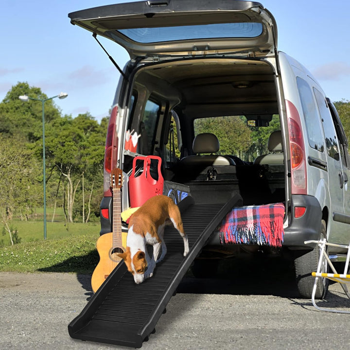 Schwarz Klappbar Hunderampe Auto Hundetreppe Anti-Rutsch Kofferraumrampe Autorampe Hunde-Rampe bis 9