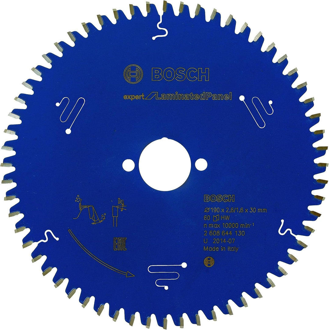 Bosch Professional 1x Kreissägeblatt Expert for Laminated Panel (Laminat, Sägeblatt Ø 190 x 30 x 2,6